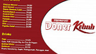 Frankfurt Doner Kebab menu