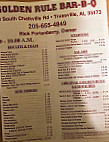 Golden Rule B-q And Grill menu