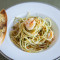 Aglio Olio With Seafood Garlic Bread