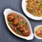 Vegetable Hakka Noodles With Chicken Manchurian