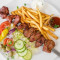 Lamb Shish With Chips Salad   